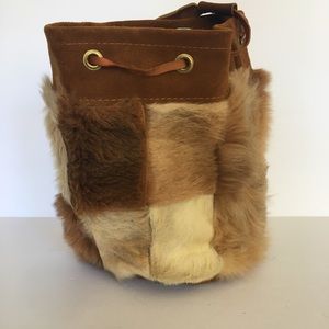 Kangaroo fur leather pouch